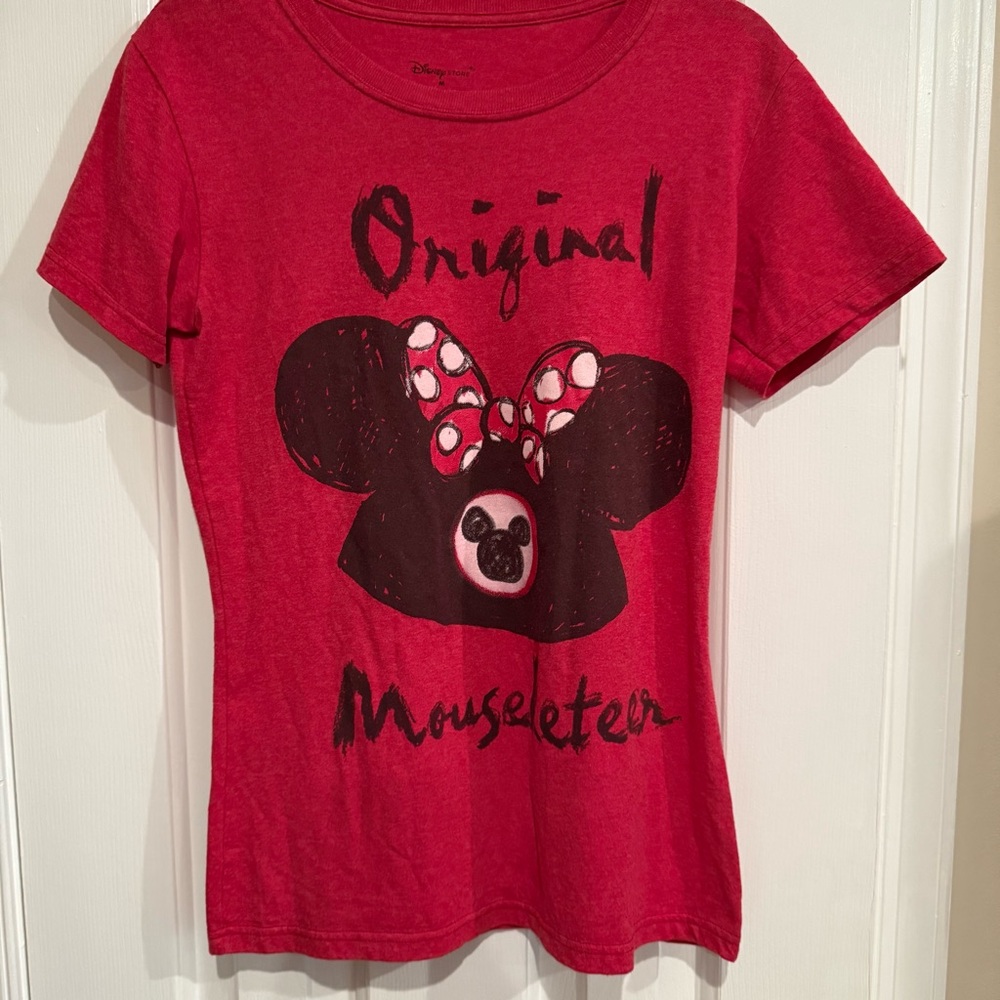 DISNEY Original Mouseketeer Womens T-Shirt Red Crew Neck Medium